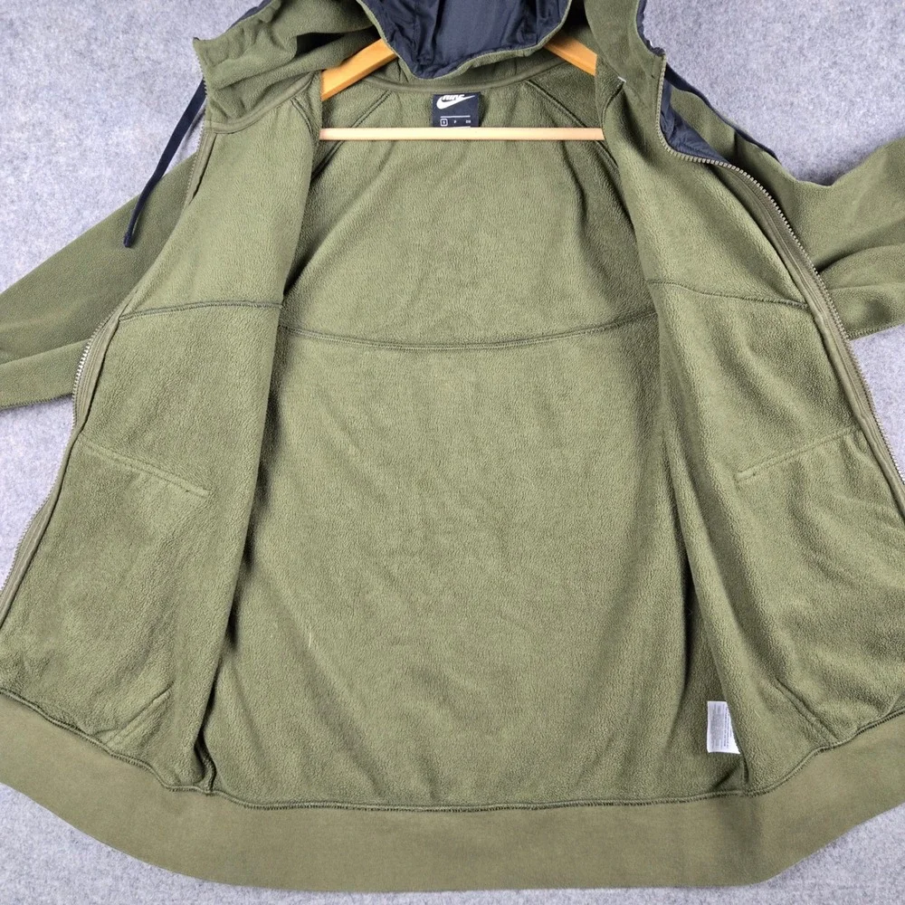 Nike Fleece Hoodie Mens Small Green Full Zip Jacket Tech Streetwear